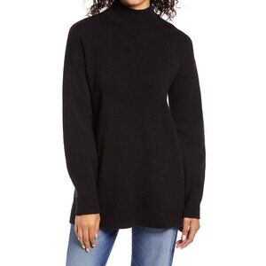 NWT Halogen Size XXS Wool and Cashmere Turtleneck Sweater Black MSRP $179